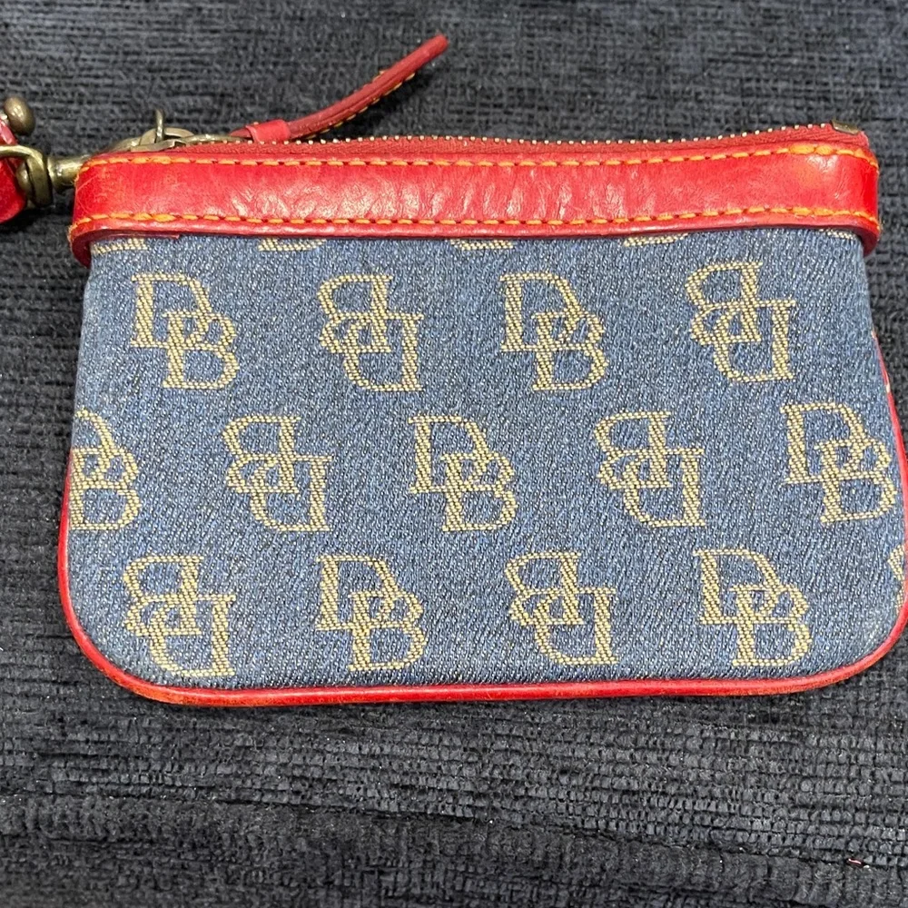 Dooney & Bourke Red and Blue Logo Wristlet - Picture 5 of 9